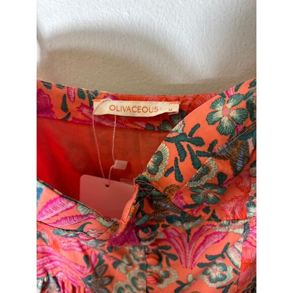 NWT Olivaceous Orange Floral Maxi Dress Sz M - Picture 2 of 3